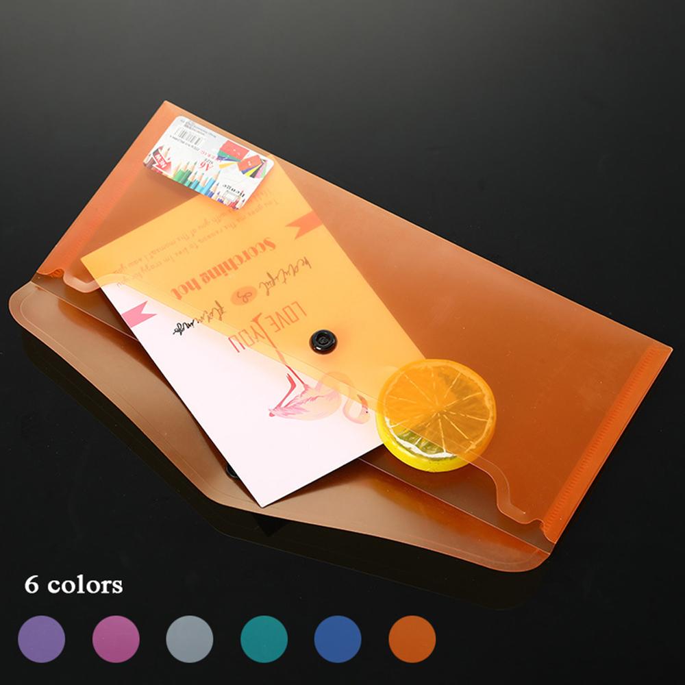 1 Pz Set di Buste di Plastica A6 Trasparenti Cartelle Busta Porta Documenti Colorate Studenti Borsa per Imballaggio Carta Cartellina