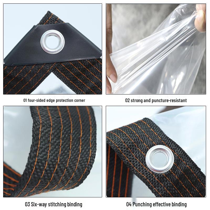 Clear Waterproof Tarpaulin: Outdoor Sunshade & Windproof Insulation for Balcony & Garden