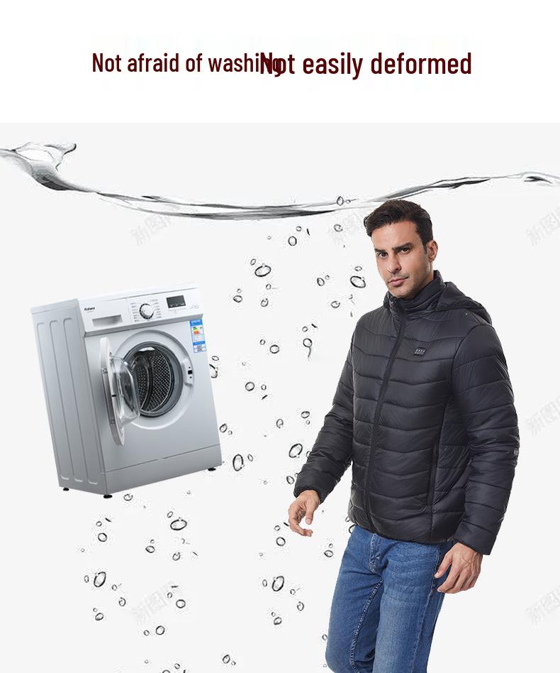 Smart Heated Winter Jacket: 27-Zone Temperature Control, Unisex Hooded Coat