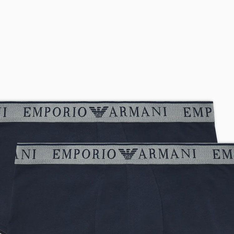 Emporio Armani SS24 Letter Logo Print Boxer Briefs 2-Pack Men underwear Navy-Blue 111769-4F720-06236