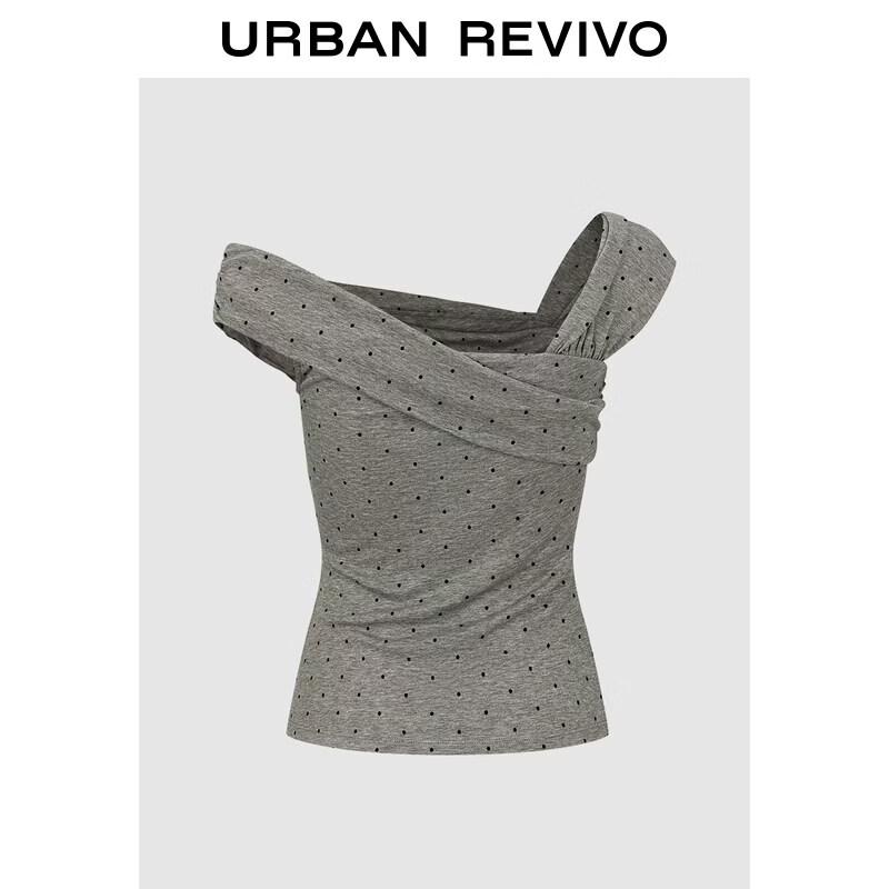 UR2026 Women s Polka Dot Off-Shoulder Slim-Fit Top L