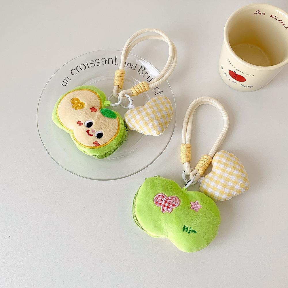 Cute Multifunction Headset Bag Apple Doll Pendant Protective Cover Lanyard Earphone Bag Hanging Ornament Coin Purse