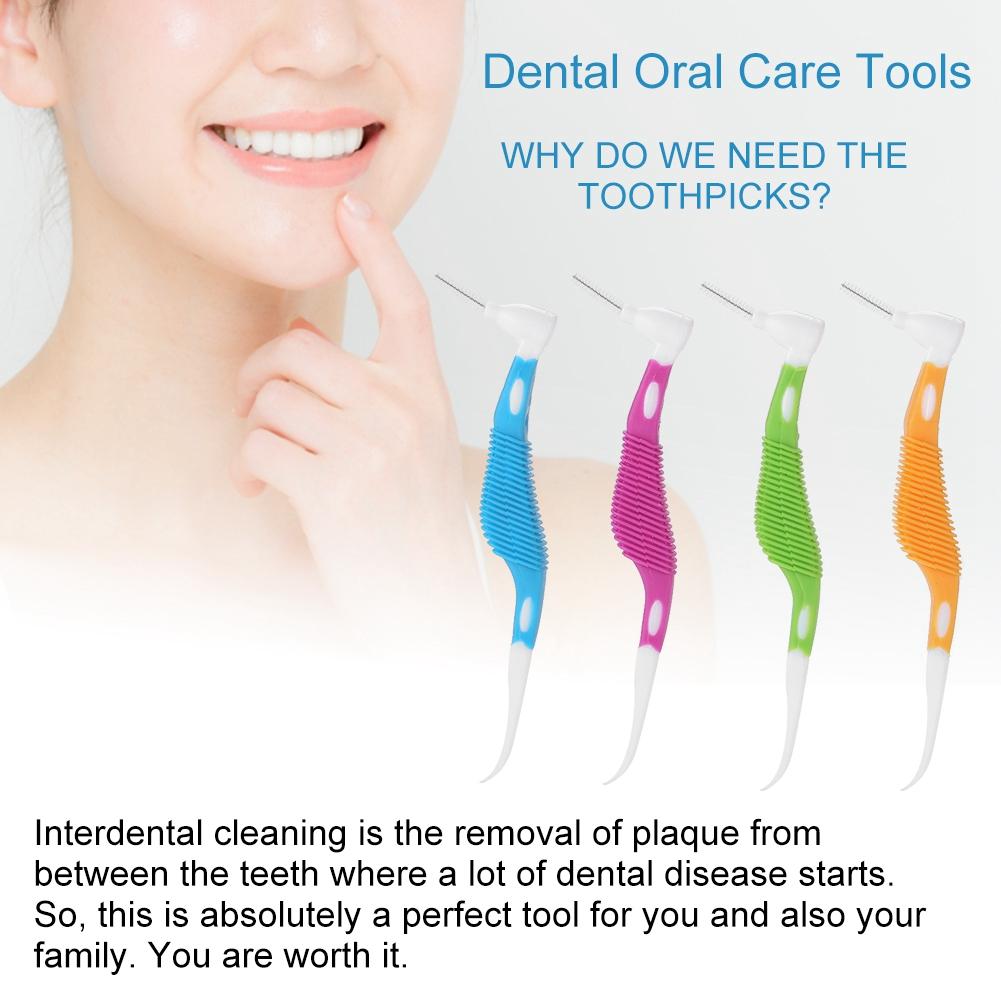 8pcs/set Colours Disposable Toothpicks Soft Interdental Brushes Dental Oral Care Tools