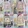 Japanese Stylish Transparent Backpack For High School Students With Large Capacity And Geometric Pattern