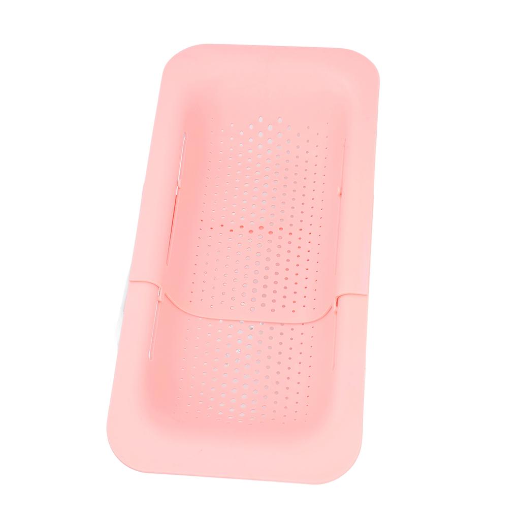 Abtropfsieb Korb Teleskopisches Design Rutschfest Rostbeständig Abgießer Küchenzubehör Rosa
