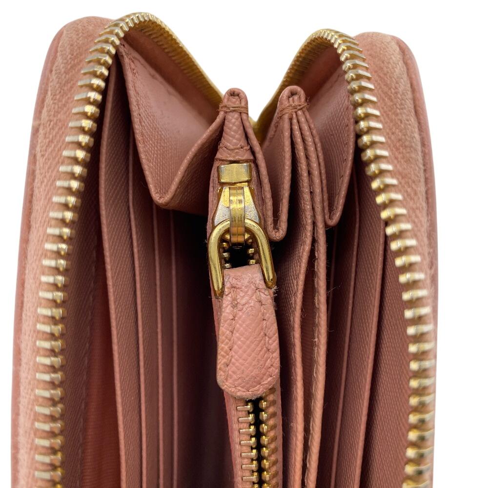 PRADA 1ML506 Safiano leather Purse pink leather Women Used