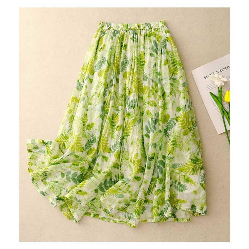 A-line Mid-length Bustier Skirt with Large Hemline