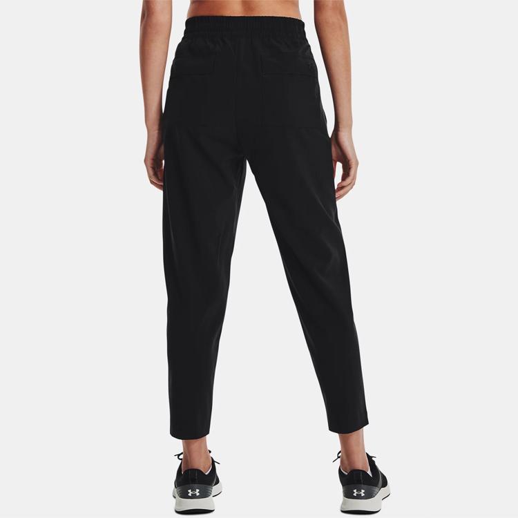 Under Armour Solid Color Loose Fit Drawstring Casual Pants Women bottoms Black 1371016-001