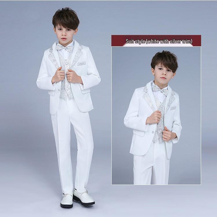 

Children s Formal Suit: Flower Girl Dress & Boys Piano Performance or Wedding Host Attire. 110cm Size 4