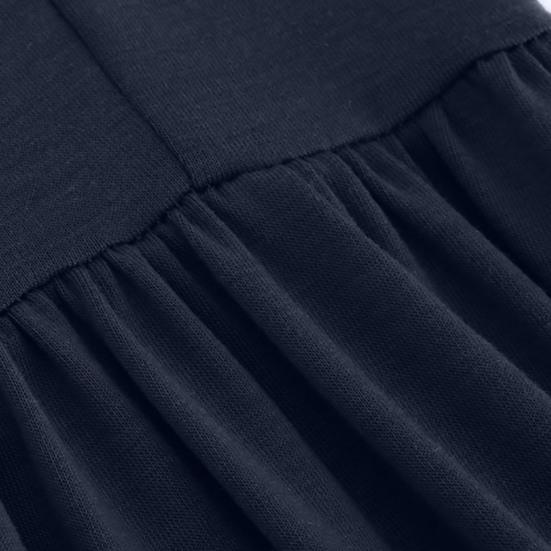 Abito estivo da donna maniche corte girocollo orlo ampio plissettato linea ad A tasche lunghezza a metà polpaccio abbigliamento femminile vestito estivo svolazzante