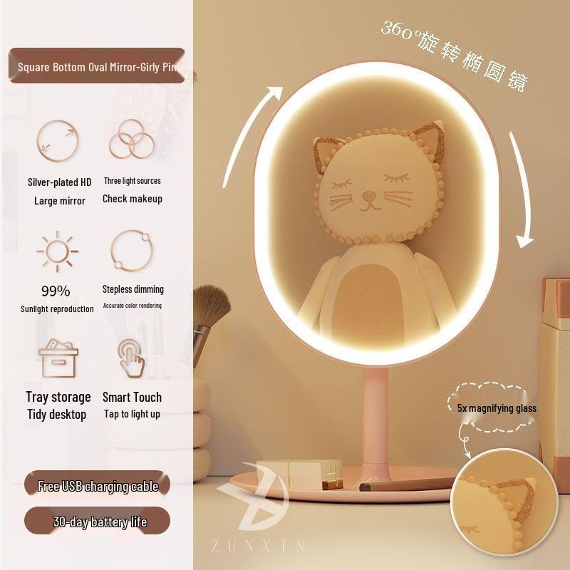 Tabletop LED Makeup Mirror: High-Definition, Compact Mirror for Dressing Table