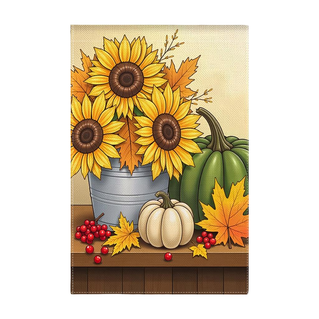 Durable Thanksgiving Fall Garden Flag Outdoor Yard Decoration Thanksgiving Banners for Autumn Party Home Decor