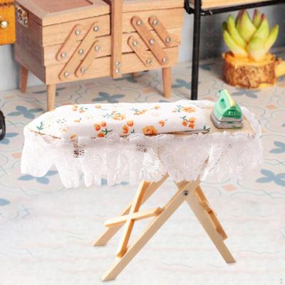 Puppenhaus Miniatur Bügeleisen Bügelbrett Spielset Mini Brett, Maßstab 1:12, Puppenhausmöbel