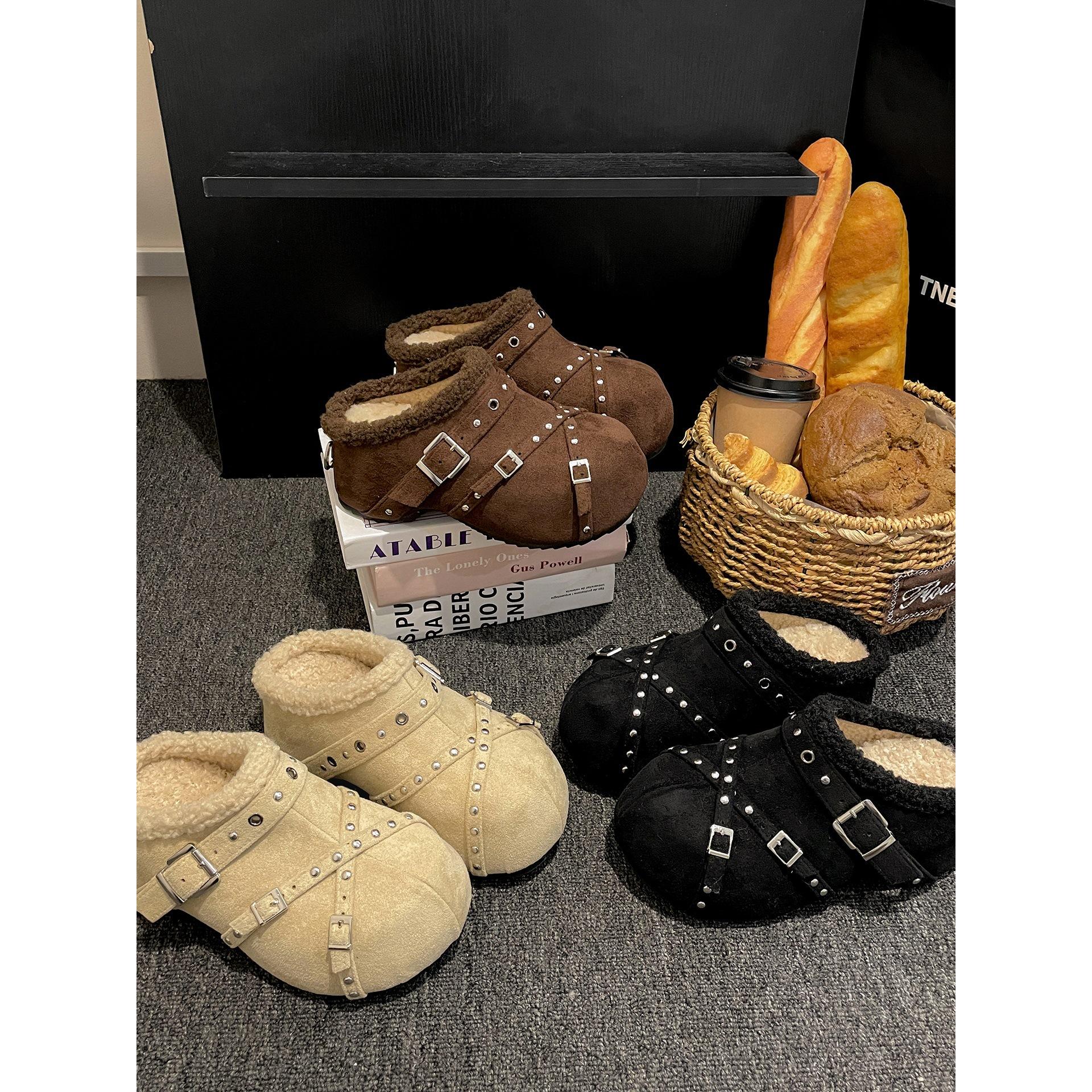 Белые велюровые теплые полусапоги Birkenstock на толстой подошве для женщин, зимние нескользящие пушистые хлопковые тапочки 35