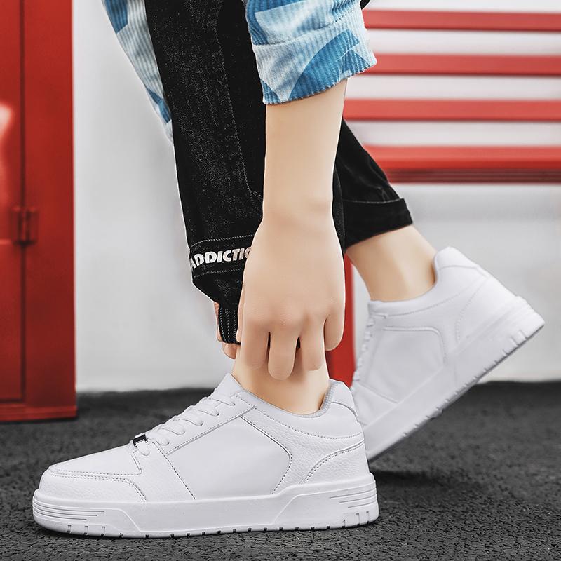 Men Flat Low Top Walking Shoes Fashion Casual Sneakers Tennis Shoe Lace Up Comfort Slip On Student White Slate Shoe Road Running