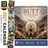 1117 Calendar Square 11 Months Fun Animal Butt Calendar with Double Coil Spiral Design Large Writing Area for Home Office