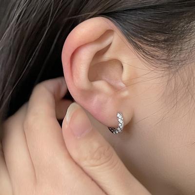 Micro-set Twist Earrings Female Light Luxury Personality Temperament Niche Design Sense of The Trend of Circle Earrings Zirconia Earrings Casual Daily
