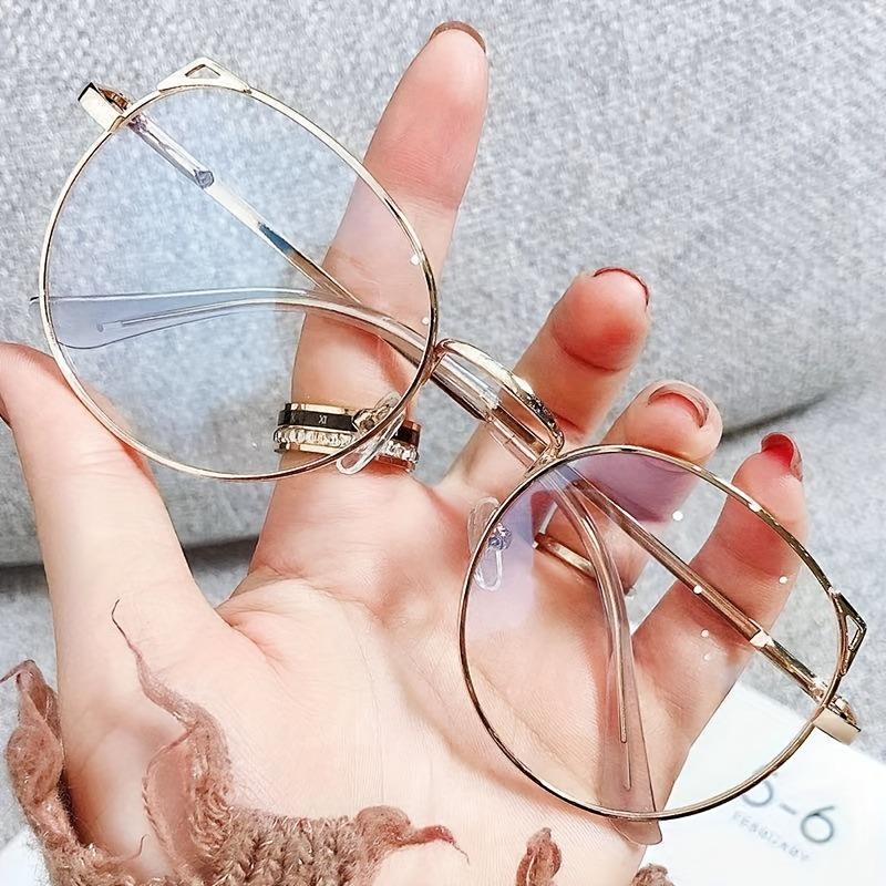 Fashionable New Style Internet Celebrity Cat Ear Anti-blue Light Glasses White Plain Glasses