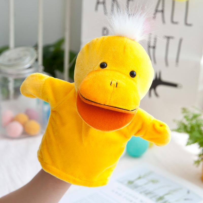 Original 25Cm Hand Puppet Soft Plush Toys Cute Elephant Lion Monkey Animal Stuffed Puppet Pretend Story Dolls Gift For Children