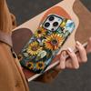 Niche Retro Style Sunflower Bee Illustration Apple 17 Mobile Phone Case iPhone13promax Double Protective Case