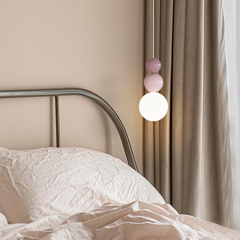 Nordic Modern Simple LED Ceiling Pendant Lamps Interior Corridor Café Bedroom Bedside Hanging Lights Cream Bulb Small Lighting