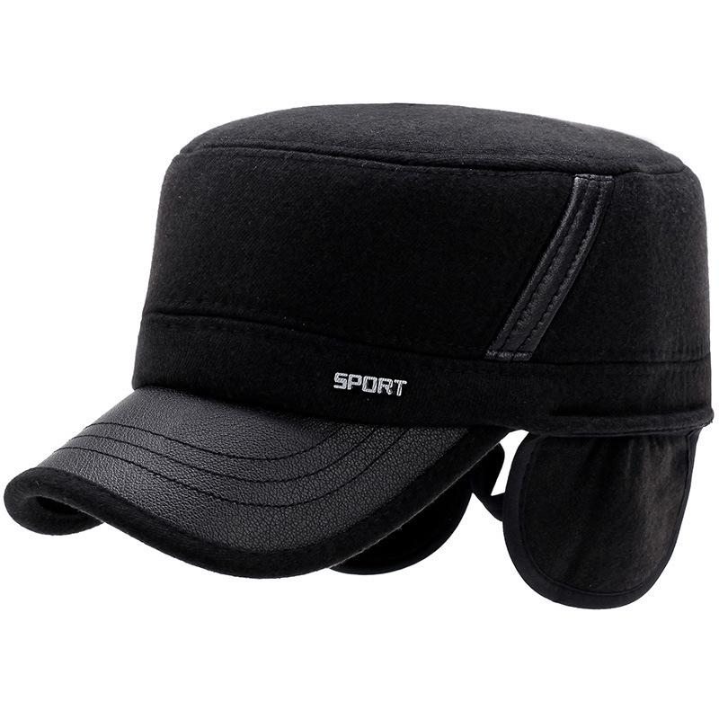 Winter Warm Fleece-Lined Duckbill Cap for Seniors – Thickened Flat Top Ear Muffs Hat