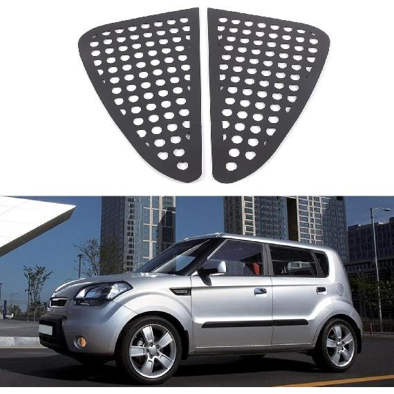 Rear Side Window Louvers Air Ven Trim Accessories Compatible with Kia Soul 2009-2024 Automotive Rear Window Triangular Glass Decorative Cover