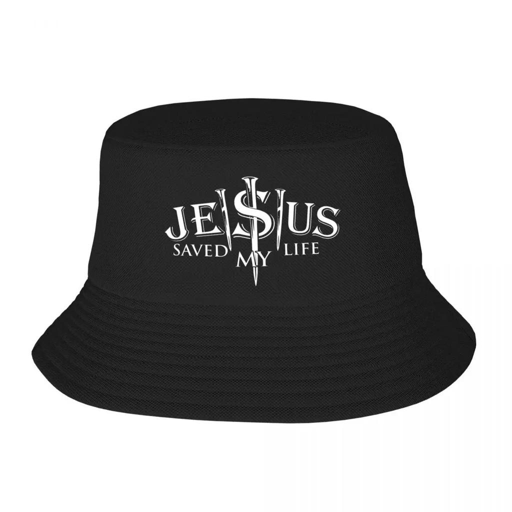 Custom Jesus Saved My Life Bucket Hat WomenUnisex Print Christ Religion Christian Faith Summer Travel Beach Outdoor Camping Cap