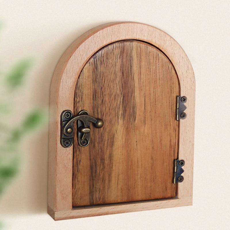 Wooden Door Shape Outlet Cover No Drilling Required Easy Installation Light Switches Guard Protector for Home Decors