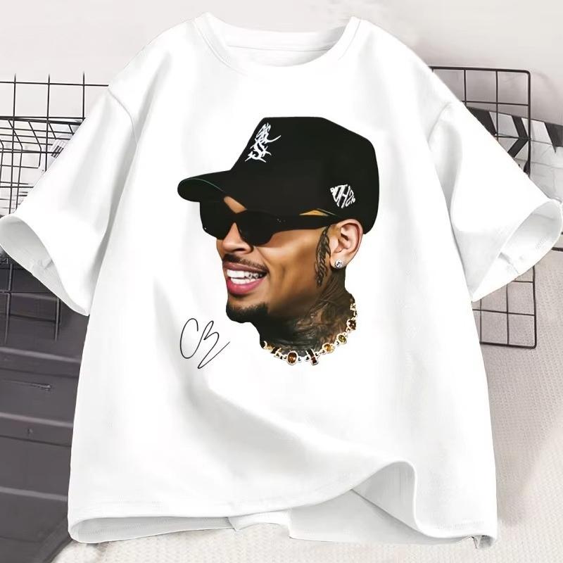 Chris Brown TShirt Breezy Bowl XX Rapper T Shirt Casual Short Sleeve Round Neck Tshirt Concert Music Hiphop Unisex Women Clothing