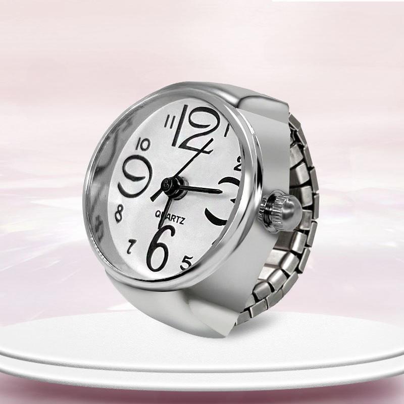 New Ring Watch Creative Circular Dial Alloy Shell Finger Couple Men And Women