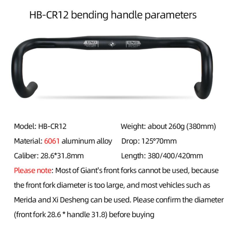 Aluminum Alloy UNO Bike  Handlebar Road Cycling Ultralight 31.8mm 380/400/420 Bicycle Accessories