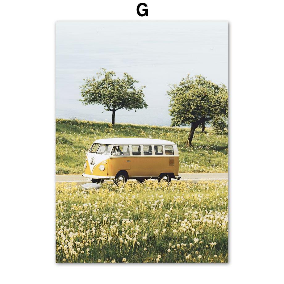 Sunflower Daisy Lemon Tree Car Butterfly Wall Art Canvas Painting Nordic Posters And Prints Wall Pictures For Living Room Decor