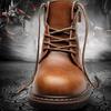 2023 Men's British Plus Velvet Leather Martin Boots - Mid-Cut, Warm, Fashionable, Trendy, Casual Cotton Footwear