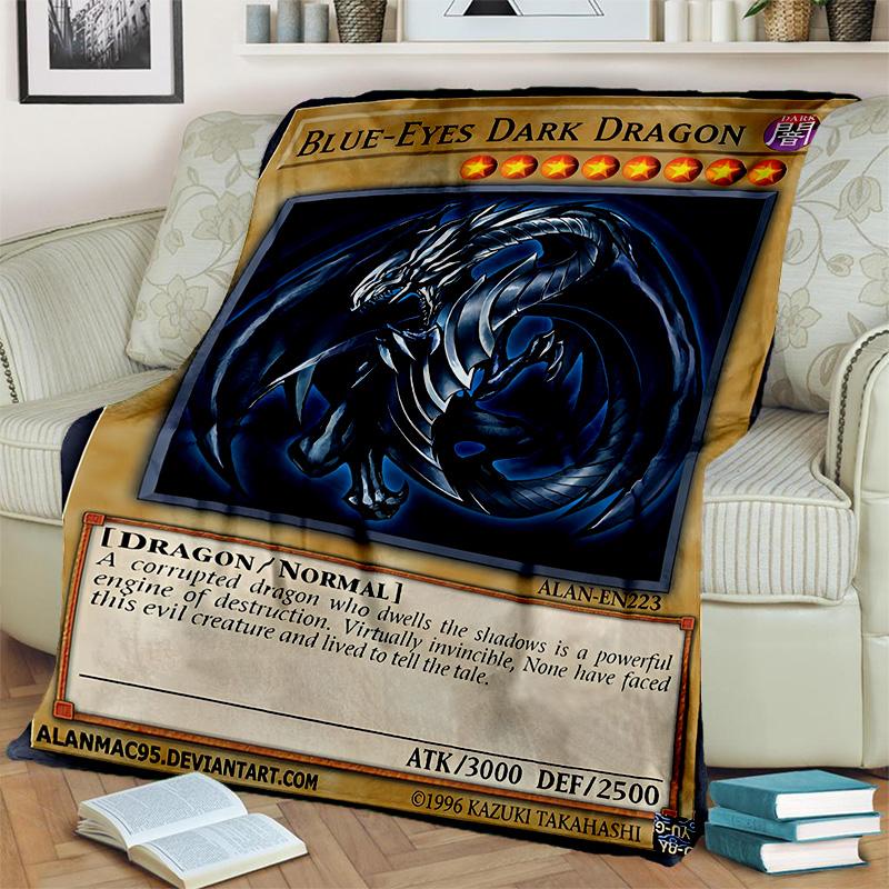 Yu-Gi-Oh MONSTER CARD Pătură cu desene animate cu anime, pătură moale pentru acasă, dormitor, pat, canapea, picnic, călătorie, pătură pentru birou, copii
