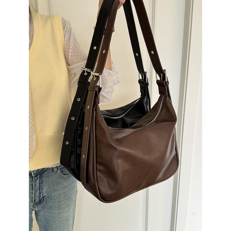 

Сумка большой вместимости Высококачественная сумка через плечо Нишевая и универсальная сумка-тоут Простая и модная кофейный