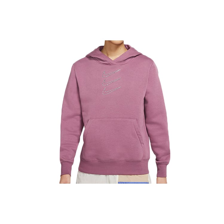 Nike Sweatshirts Women's Light Mulberry Red Hooded Moderate Regular CU6622-533