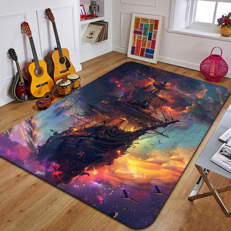 C-Mraky Tištěný Koberec Módní Podložka na Jógu Protiskluzový Koberec Dekorace Ložnice Venkovní Koberec Ložnice Narozeninový Dárek