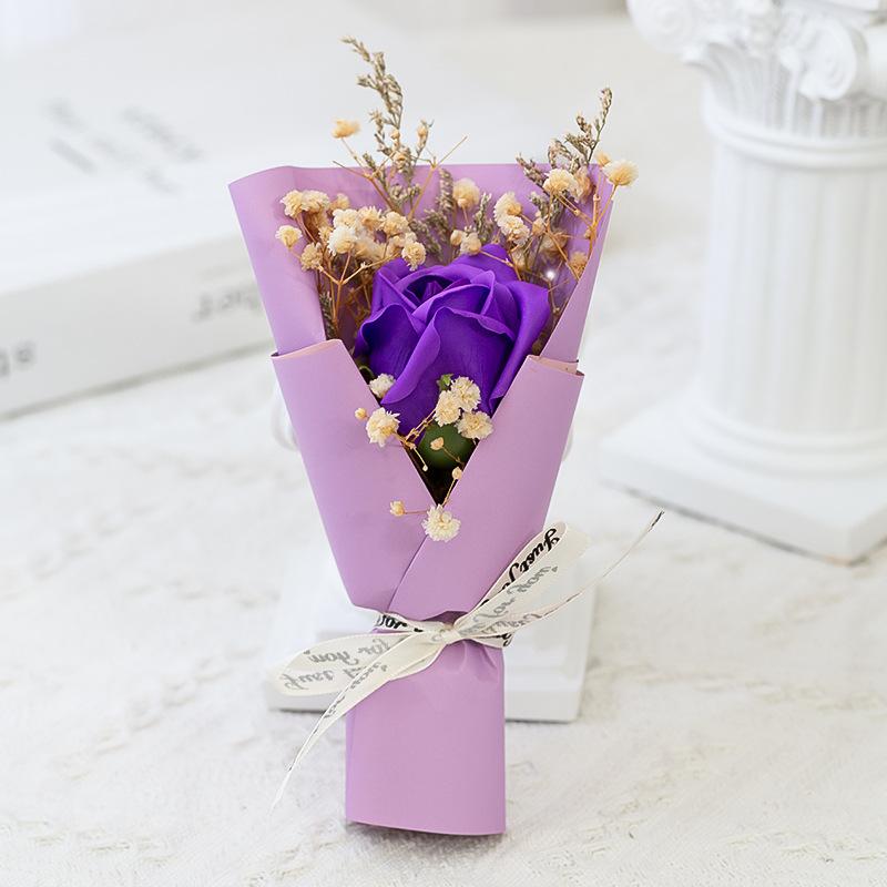 Soap Rose Bouquet Exquisite Rose Flower Bouquet Hands Wedding Party Gifts Colorful Valentines Day Gift For Valentine's Day Home