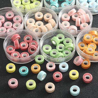 Solid Ceramic Donut Beaded Bracelet - Colorful Handmade Spacer Beads for DIY Jewelry