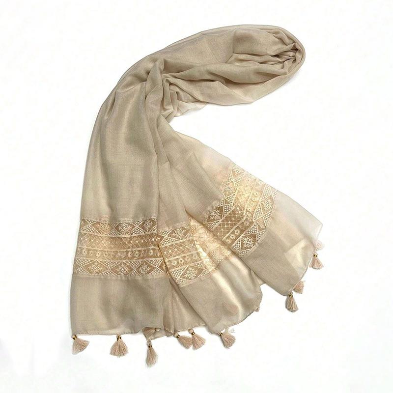 Autumn Fashion Brand Bohemian Ethnic Floral Tassel Viscose Shawl Scarf Lady Soft Pashmina Hijabs and Wraps Bufandas Muslim Sjaal