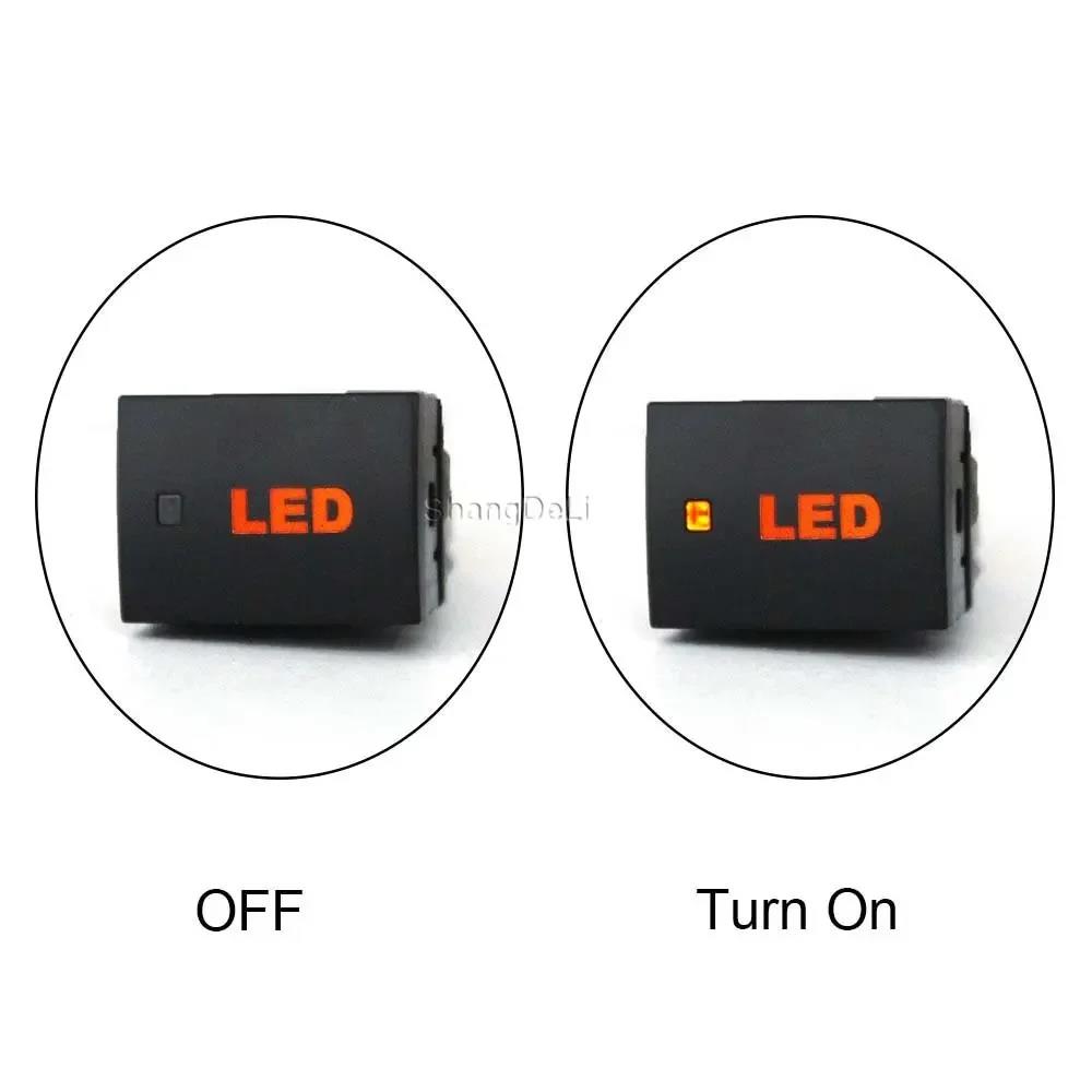 1Pc Orange LED Light Front Fog Light LED Power On Off Push Button Switch with Wire For Nissan KICKS SYLPHY 2019 2020 2021