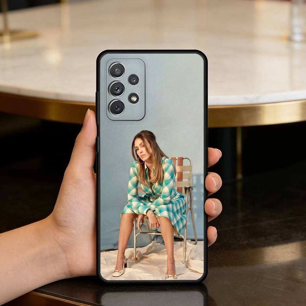

J-Jessica Actor A-Alba Soft Silicone Black Cover Phone Case For Samsung Galaxy A73,A72,A71,A70,A53,A52,A51 Samsung a42 5g
