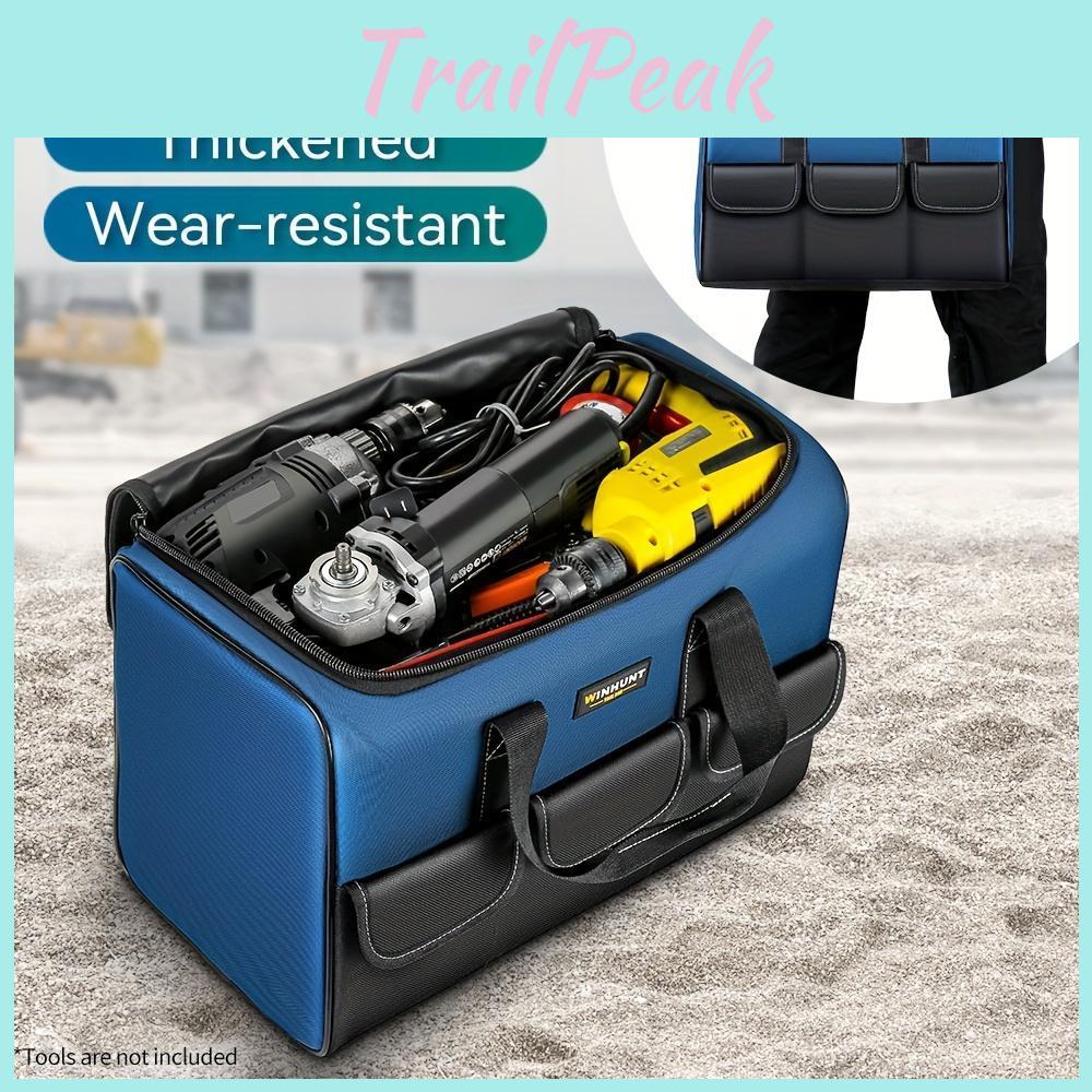 Tool Duty Heavy Bag With Wide Mouth For Tool Storage Carrier And Organizer Tool Bag For Men Wide Mouth Tool Bag With Inside Pockets
