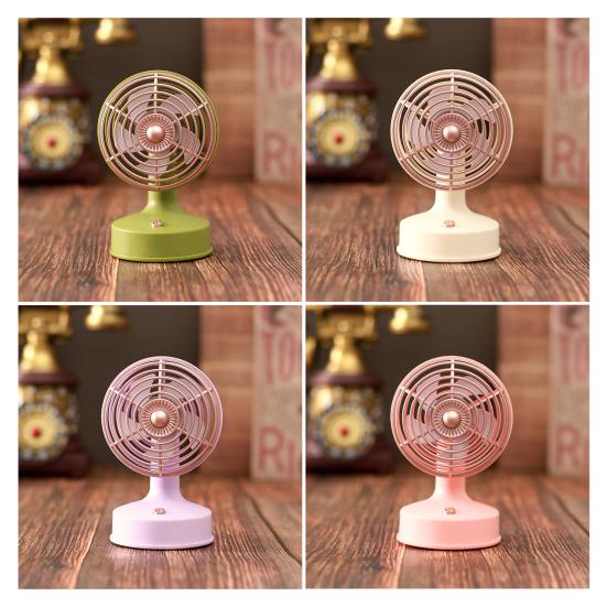 Mini Desk Fan USB Rechargeable Single Speed Personal Table Fan Adjustable 90 Degree Head Tilt Quiet Fan for Bedside Desktop