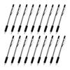 20 Black Oil-Based Retractable Ballpoint Pens (0.5mm) - 2 Packs of 10, Easy-Grip Rubber, One-Touch Push Storage, Clip for Easy Attachment