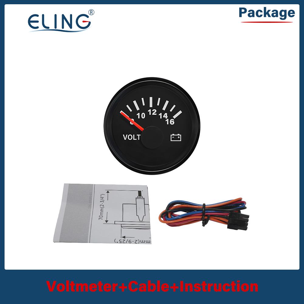 ELING 52mm Waterproof IP67 (Digital) Voltmeter Voltage Meter 8-16V 16-32V (8-32V) for Auto Boat Yacht RV Motorcycle Vehicle
