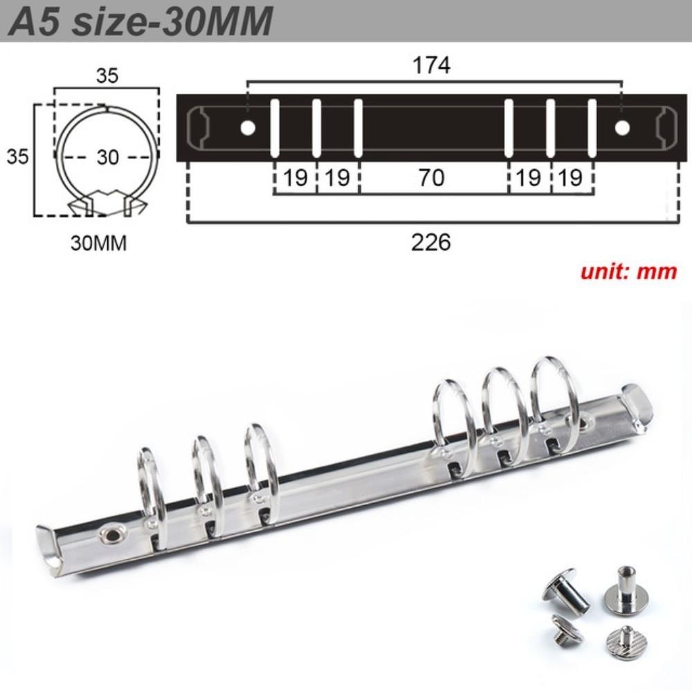 Clip Metal Notebook Loose-leaf Ring Spiral Rings Binder Clip Binding Hoops File Folder Refillable