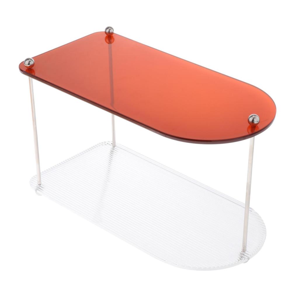 Organizer Acrylic Tray Makeup Perfume Stand Vanity Shelf Cosmetic Rack With Iron Body And