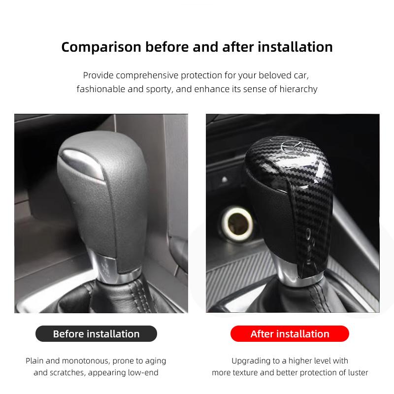 Carbon Fiber Car Gear Lever Cover Gearbox Shift Stick Trim For Mazda 2 3 6 5 Atenza CX3 CX5 MX5 CX7 Axela CX30 CX90 CX60 CX50